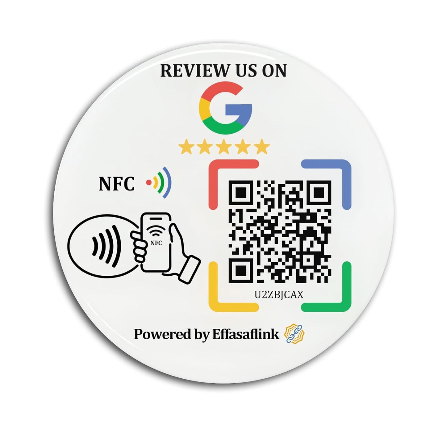 Epoxy Google Review Disc – NFC & QR Code – Stick & Go – Lifetime Use - No APP Needed
