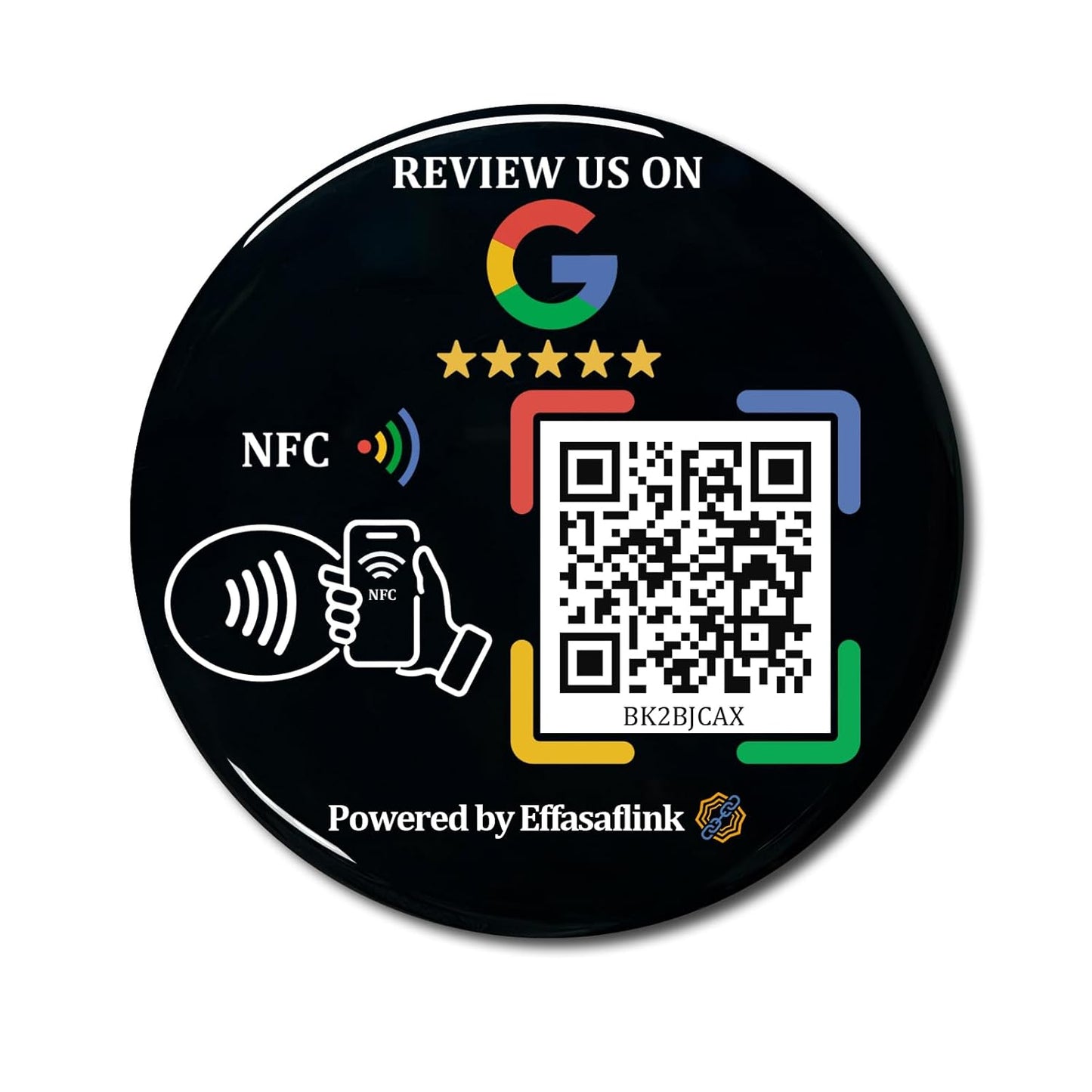 Epoxy Google Review Disc – NFC & QR Code – Stick & Go – Lifetime Use - No APP Needed