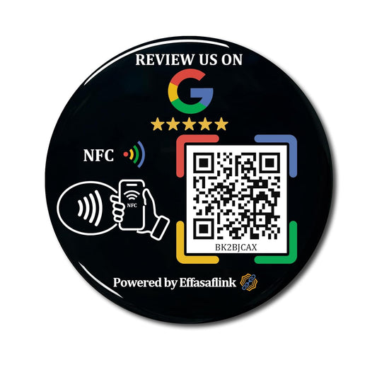 Epoxy Google Review Disc – NFC & QR Code – Stick & Go – Lifetime Use - No APP Needed