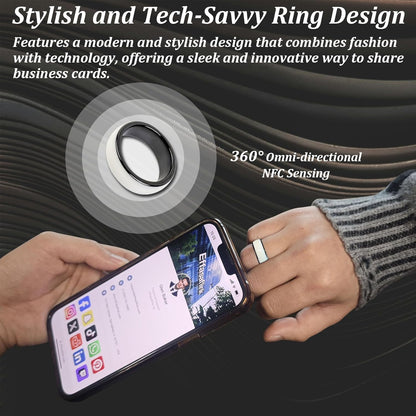 White NFC Ring – Digital Business Card – No Monthly Fee