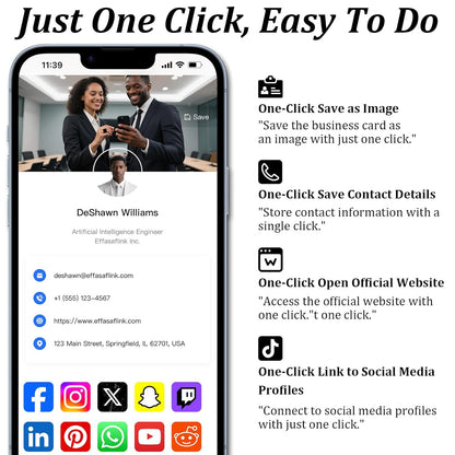 Digital NFC Business Card – Black PVC – Tap to Share – No Monthly Fee