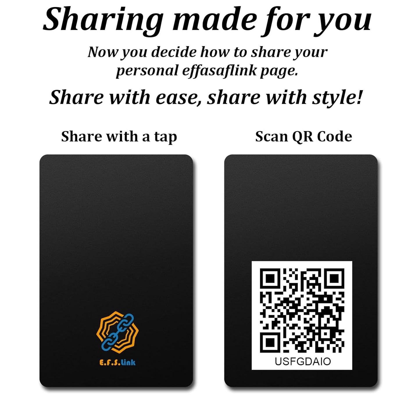 Digital NFC Business Card – Black PVC – Tap to Share – No Monthly Fee
