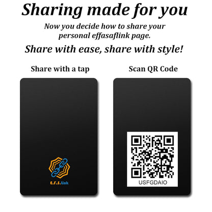 Digital NFC Business Card – Black PVC – Tap to Share – No Monthly Fee