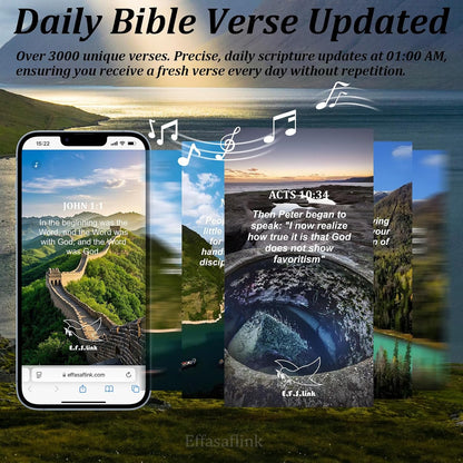 Effasaflink Daily Bible Verse Bracelet, Christian Daily Devotional Bracelet, NFC Elastic Wristband, Wrist Strap for Women Men Teens, Give you Inspiration and Strength Every Day