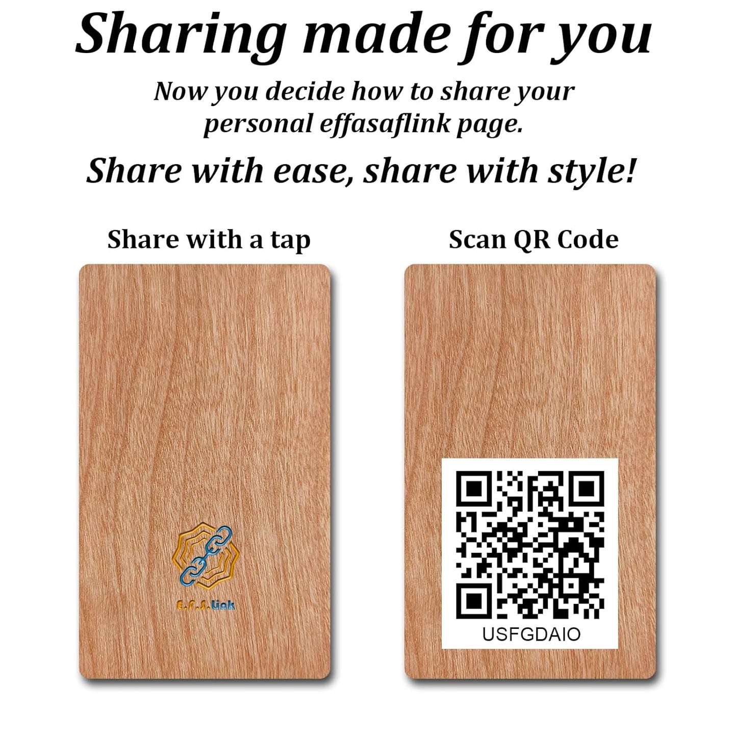 Wood Digital Business Card – NFC & QR Code – No Monthly Fee