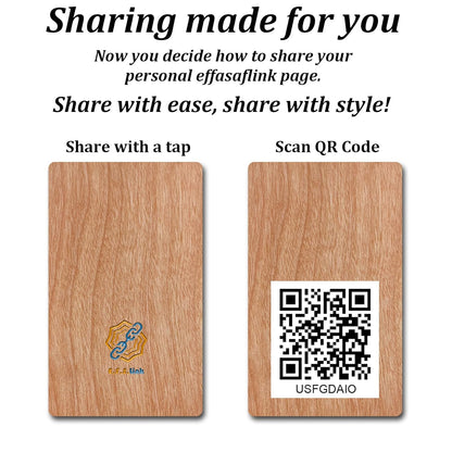 Wood Digital Business Card – NFC & QR Code – No Monthly Fee