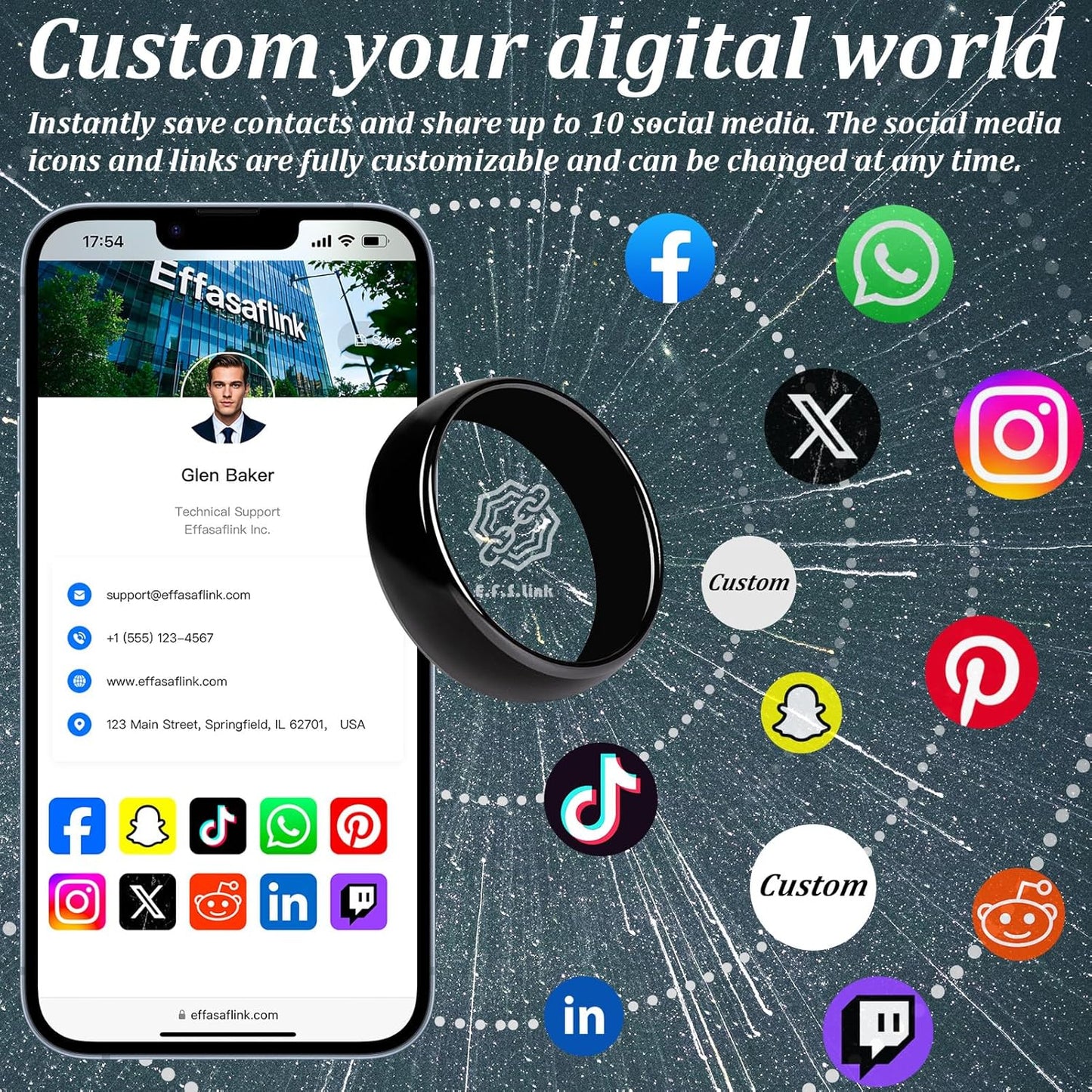 NFC Smart Ring – Digital Business Card – No Monthly Fee