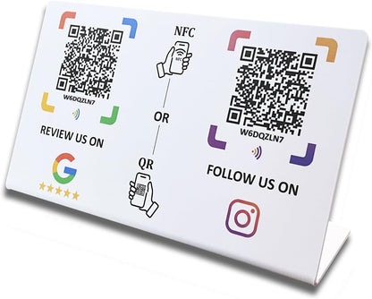 Dual NFC Review & Social Sign – Waterproof PVC – No Monthly Fee