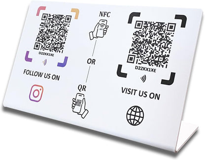 Dual NFC Review & Social Sign – Waterproof PVC – No Monthly Fee