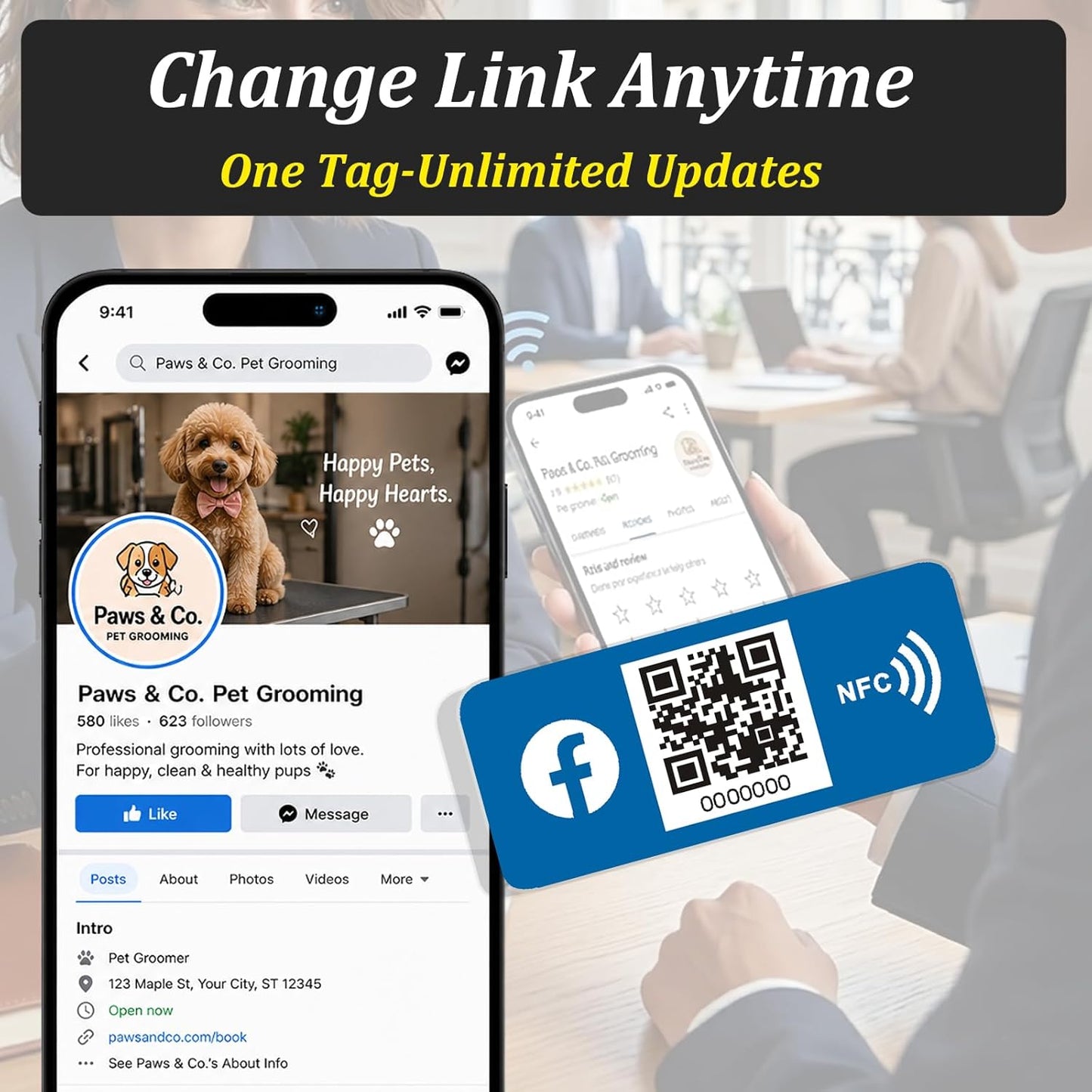 NFC Social Sticky Tag for Phone – Share Instagram/TikTok/Facebook