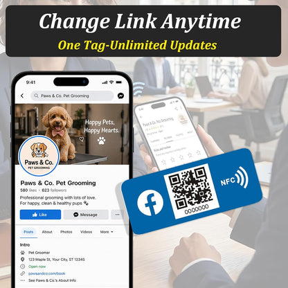 NFC Social Sticky Tag for Phone – Share Instagram/TikTok/Facebook