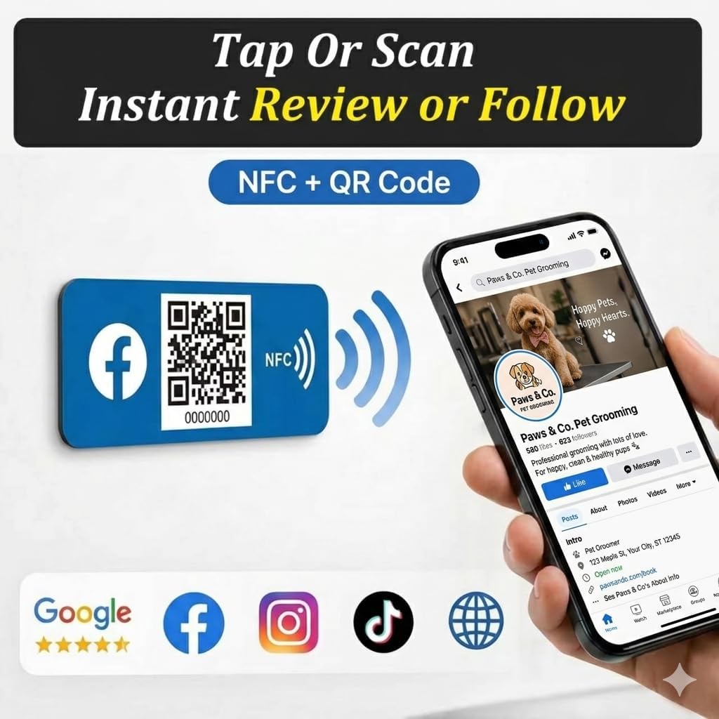 NFC Social Sticky Tag for Phone – Share Instagram/TikTok/Facebook