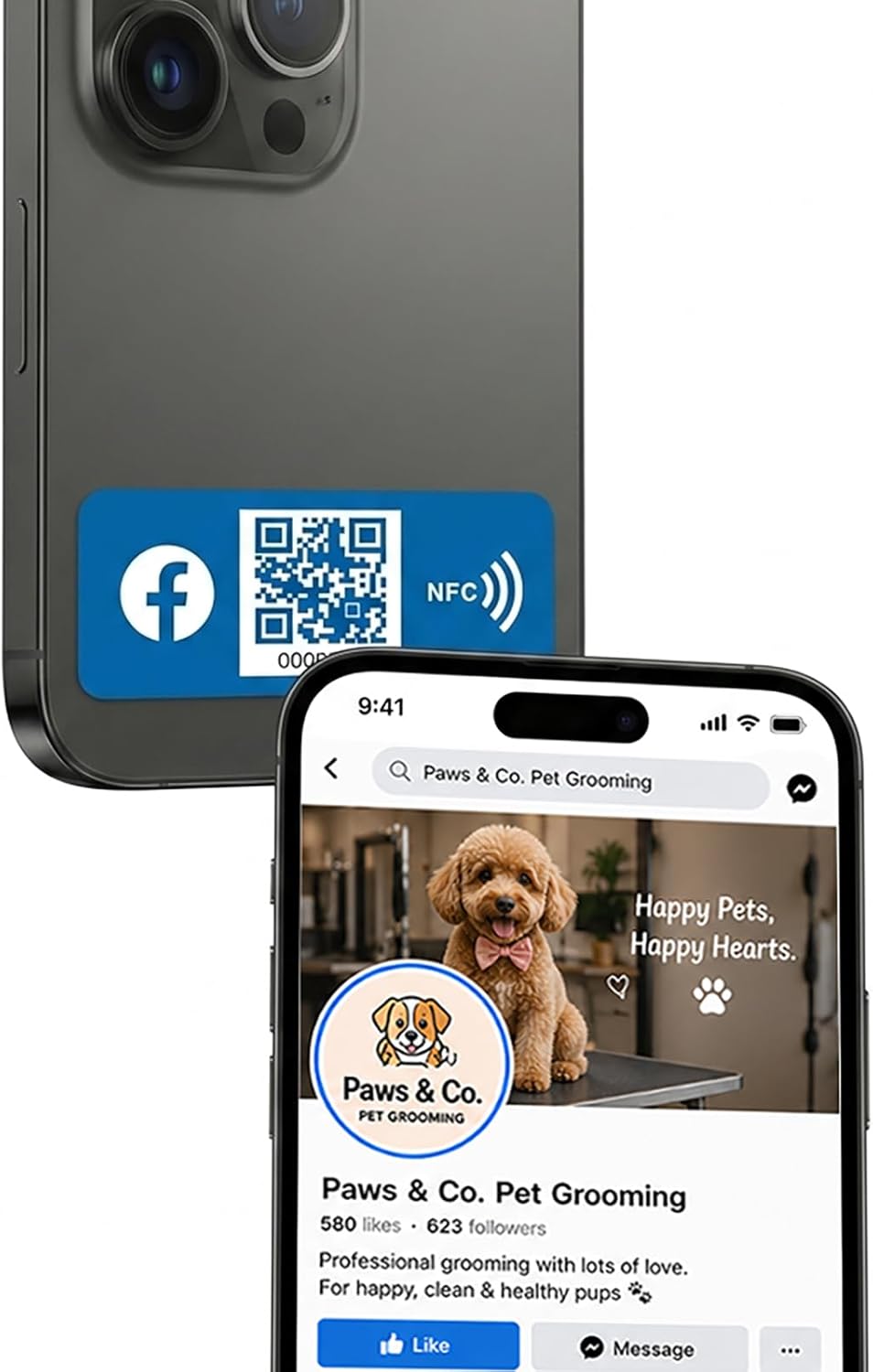NFC Social Sticky Tag for Phone – Share Instagram/TikTok/Facebook