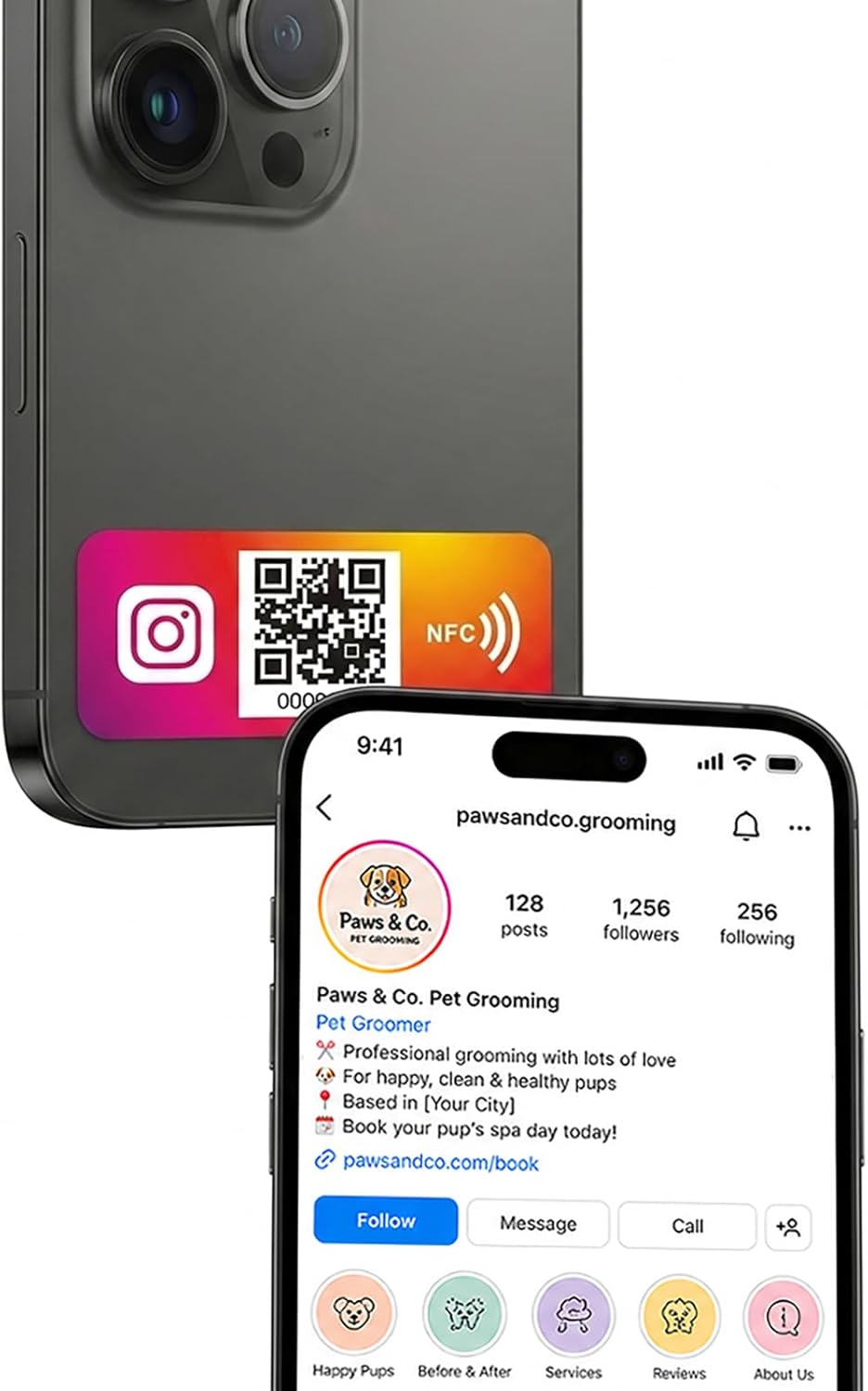 NFC Social Sticky Tag for Phone – Share Instagram/TikTok/Facebook