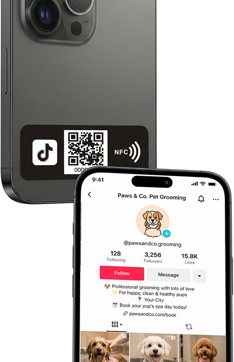 NFC Social Sticky Tag for Phone – Share Instagram/TikTok/Facebook