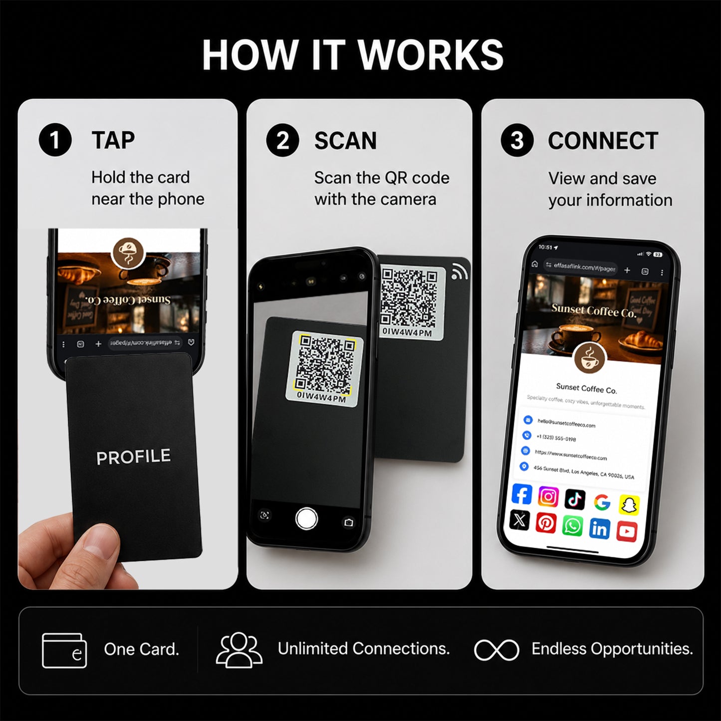 Digital NFC Business Card – Premium Metal – Tap to Share – No Monthly Fee