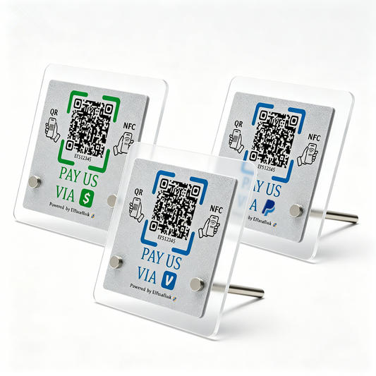 NFC & QR Payment Stand – Acrylic – No Monthly Fee – Cash App Compatible
