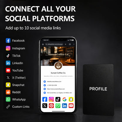 Digital NFC Business Card – Premium Metal – Tap to Share – No Monthly Fee